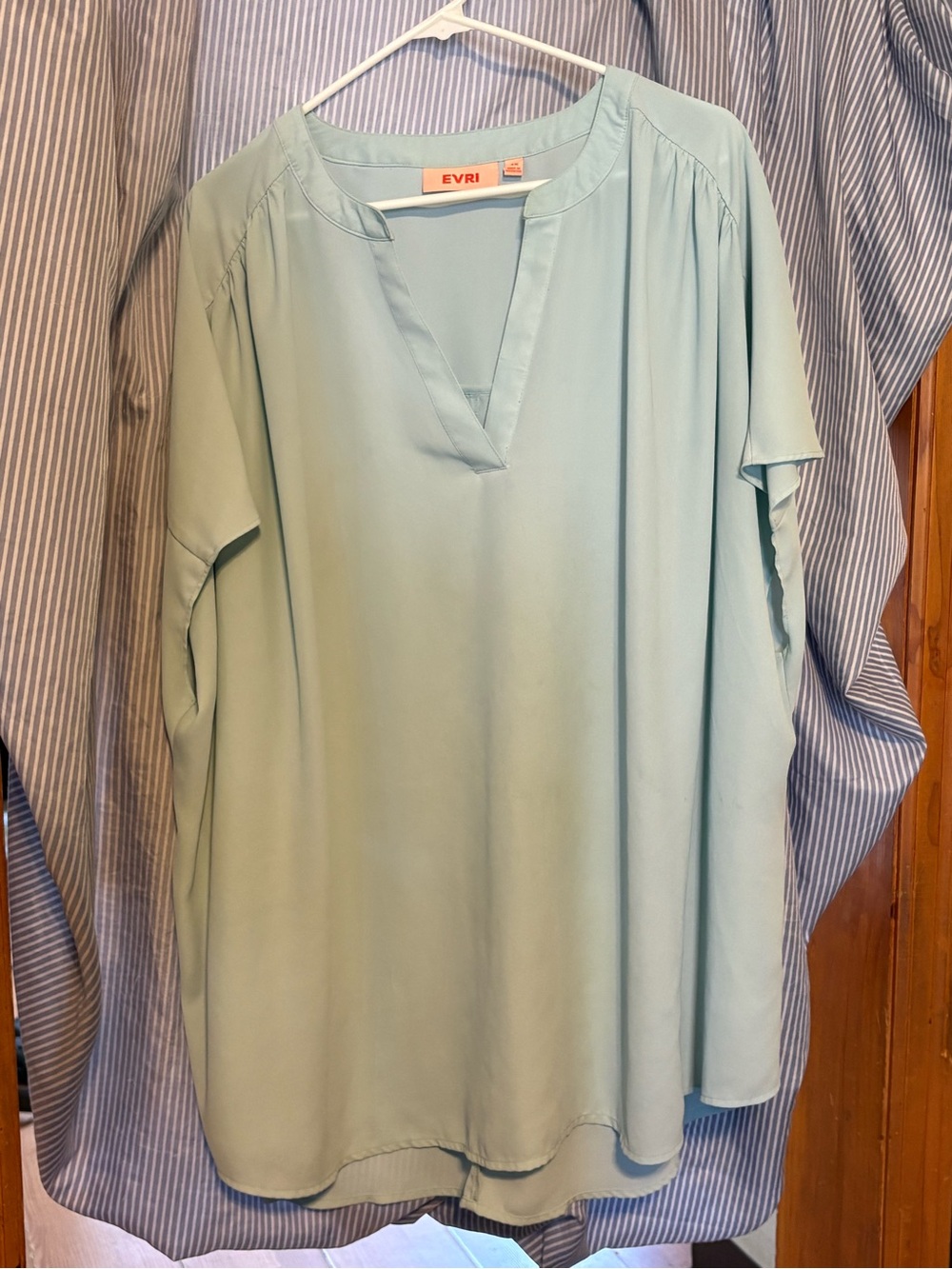 EVRI Soft Seafoam Green V-Neck Blouse